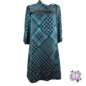 ANTONIO MELANI Houndstooth Plaid Shift Dress